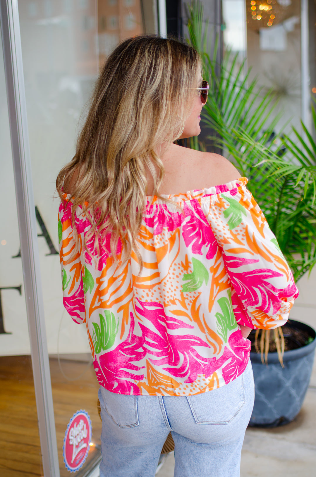 Tropical Delight Off The Shoulder Top