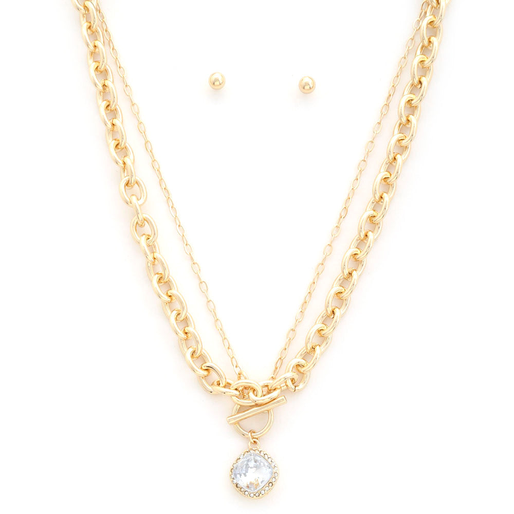 Chain & Pearl Drop Necklace