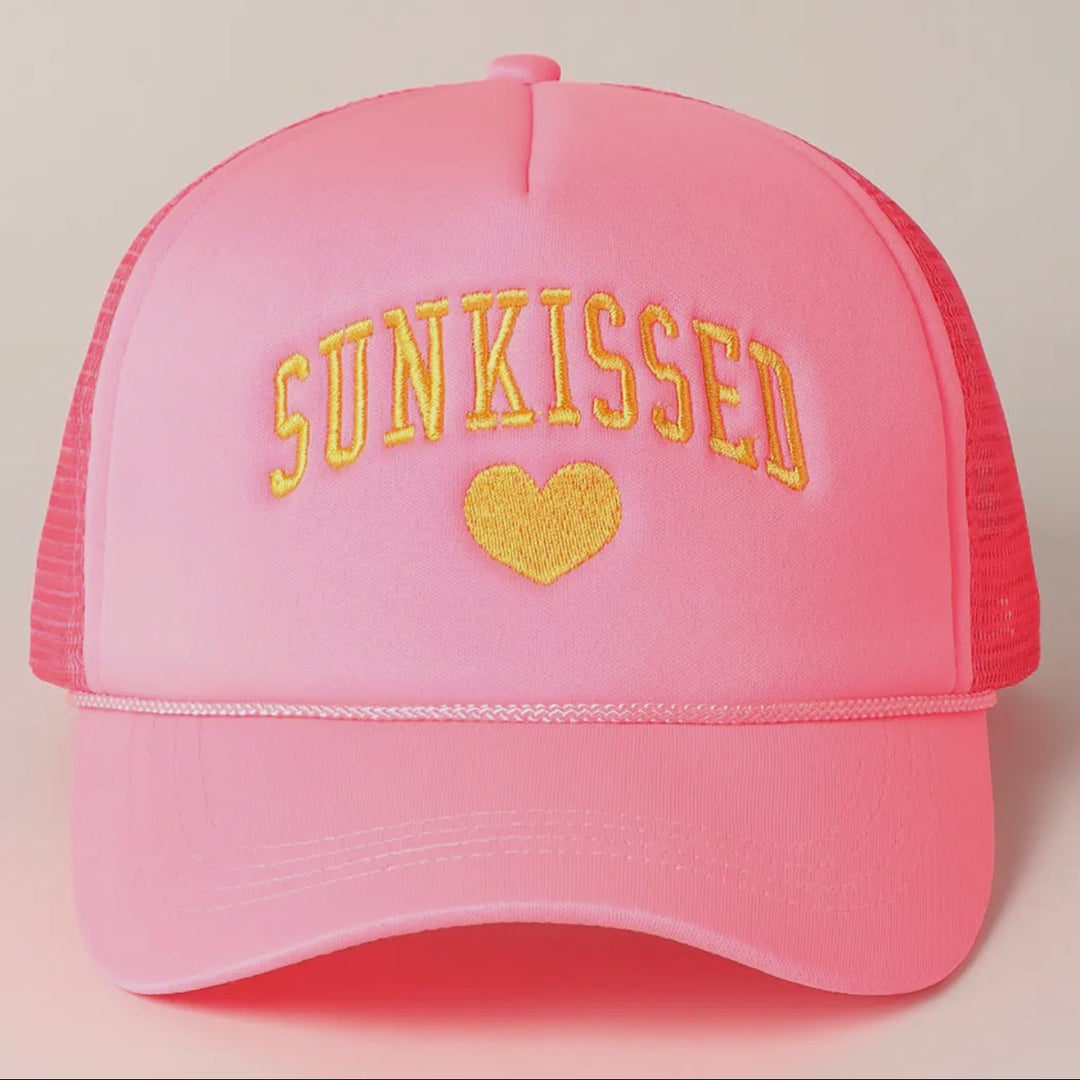Sunkissed Embroidered Hat in Neon Pink