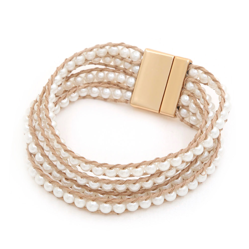 Pearl Brained Magnetic Clasp Bracelet