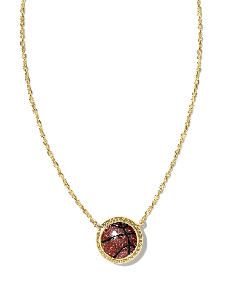 Kendra Scott Basketball Short Pendant Necklace in Gold