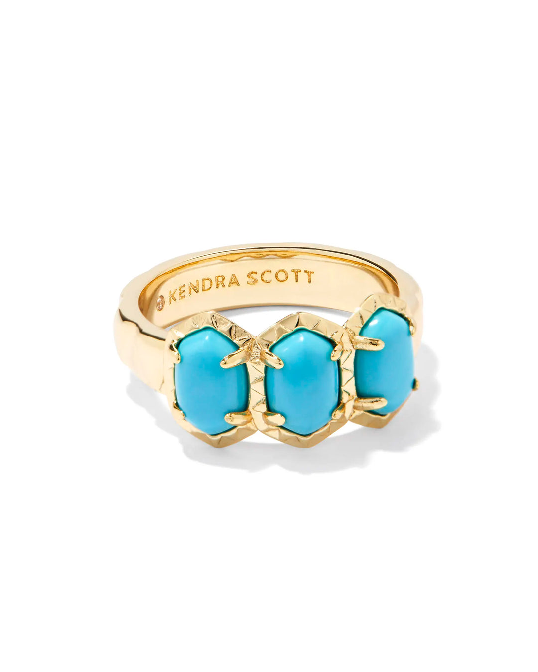 Kendra Scott Daphne Band Ring in Variegated Turquoise on Gold