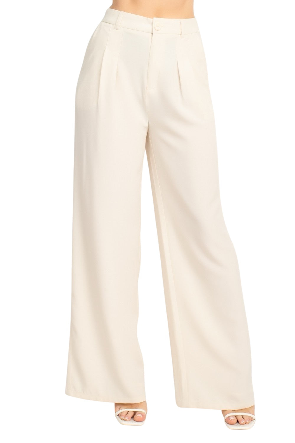 Adore You High Rise Wide Leg Pants in Cream
