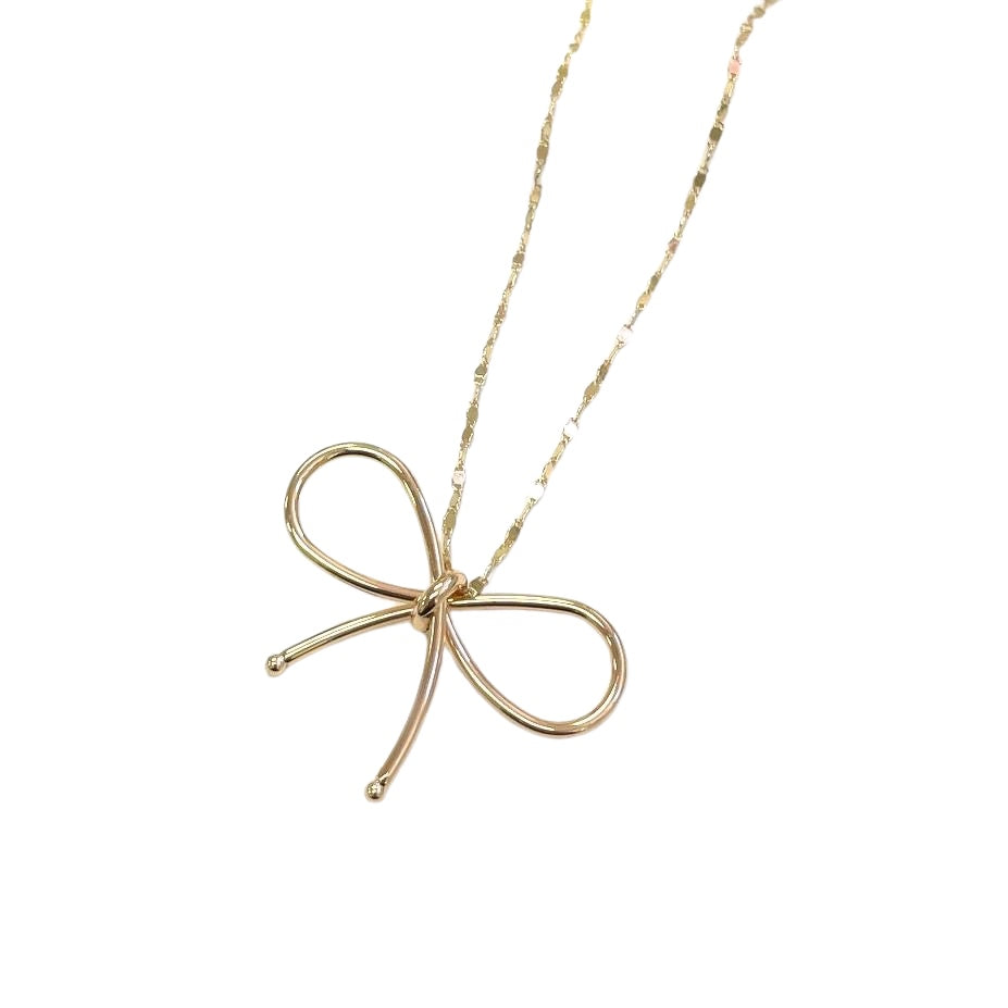 Gold Bow Shape Necklace