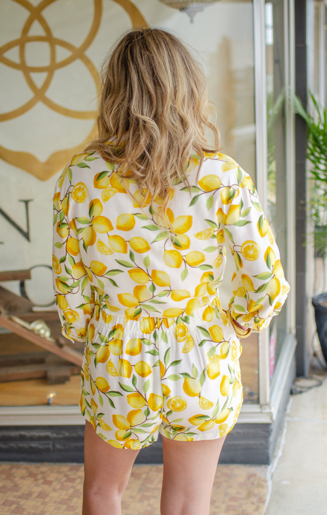 Limoncello High Rise Lemon Print Shorts