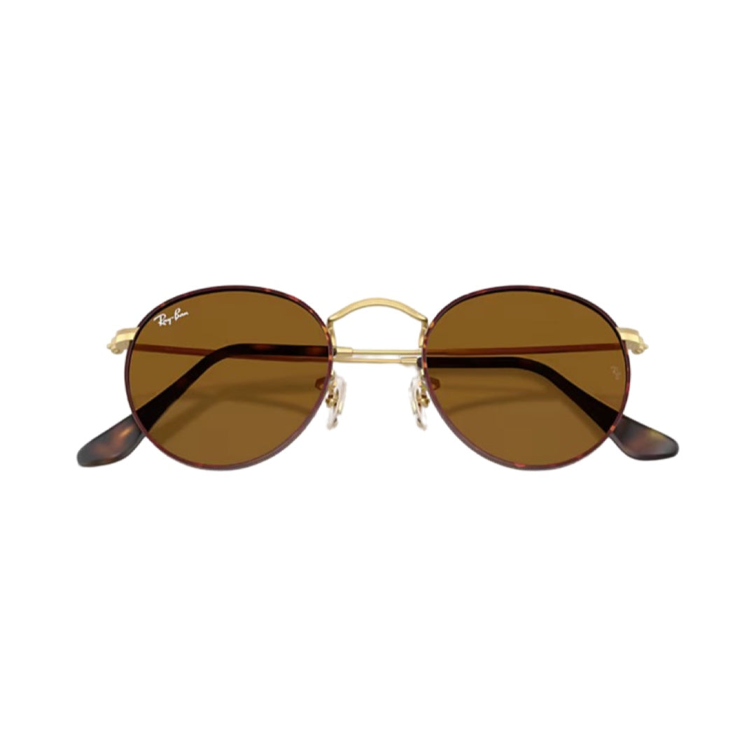 Ray-Ban Round Gold Matte Havana on Matte Arista with Brown Lenses RB3447 9275/33 53