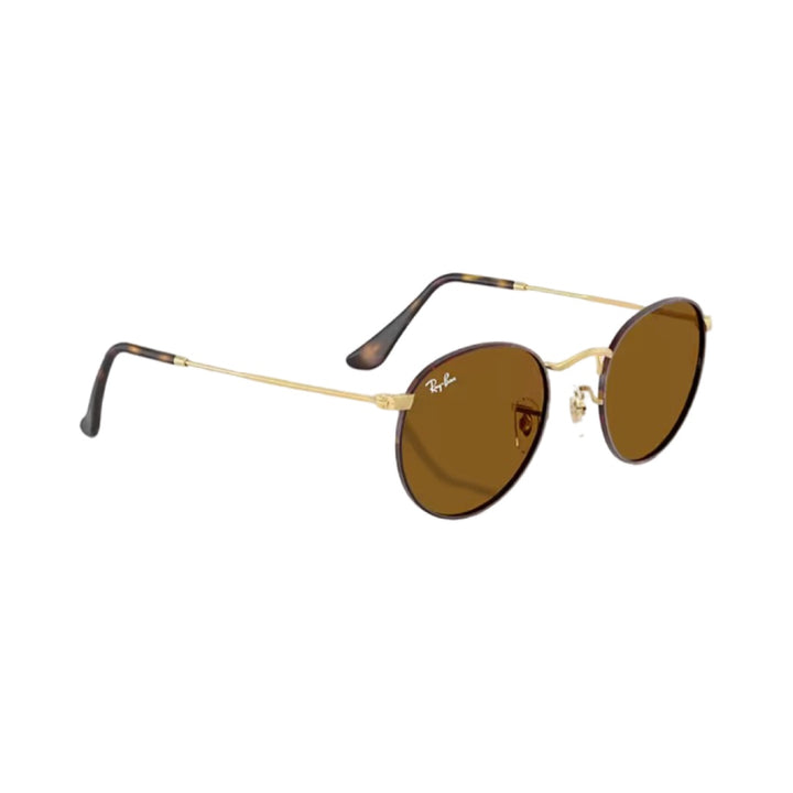 Ray-Ban Round Gold Matte Havana on Matte Arista with Brown Lenses RB3447 9275/33 53