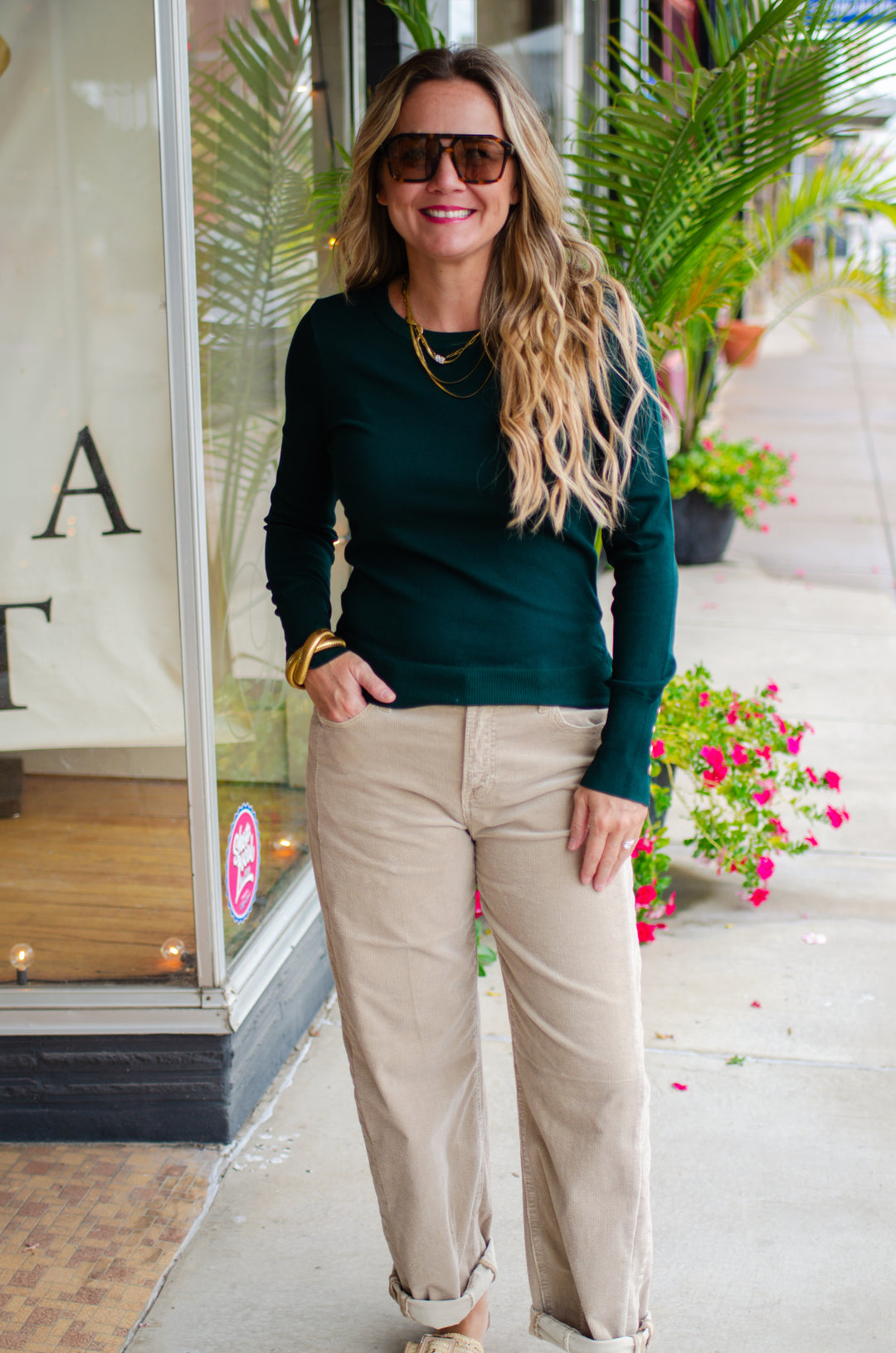 Intwined in You Long Sleeve Top in Emerald