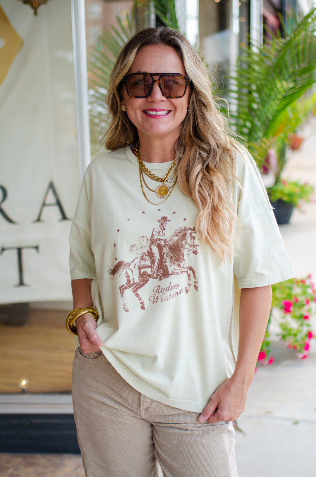 'Rodeo Westen" Graphic Tee in Pistachio