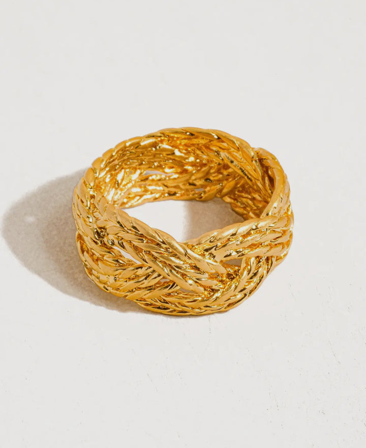 LUXE Jemma 18K Vintage Gold Tarnish Resistant Ring