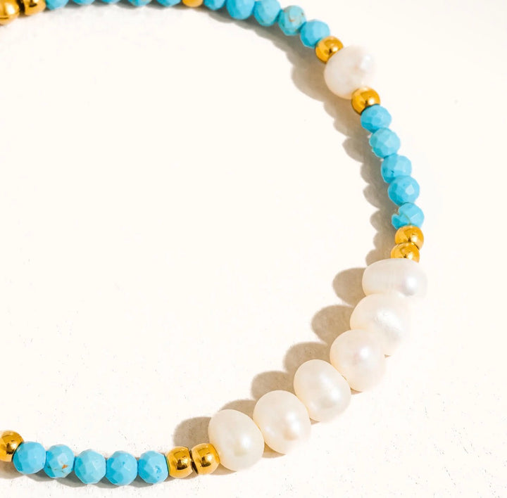 Luxe 18K Gold Plated Non-Tarnish Boho Bracelet in Blue