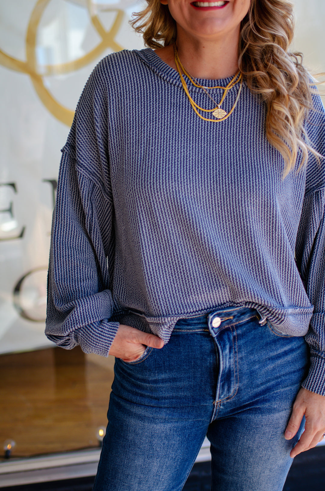 Autumn Moments Top in Denim