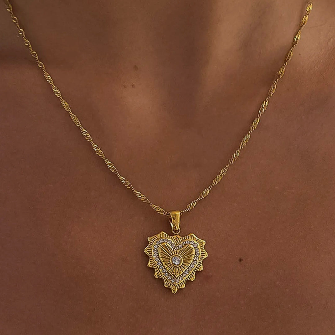 Elle 18K Gold Plated Water & Tarnish Resistant Heart Necklace