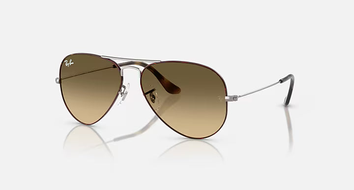 RayBan RB3025 Large Aviator Brown Vintage Gradient Lens Gunmetal