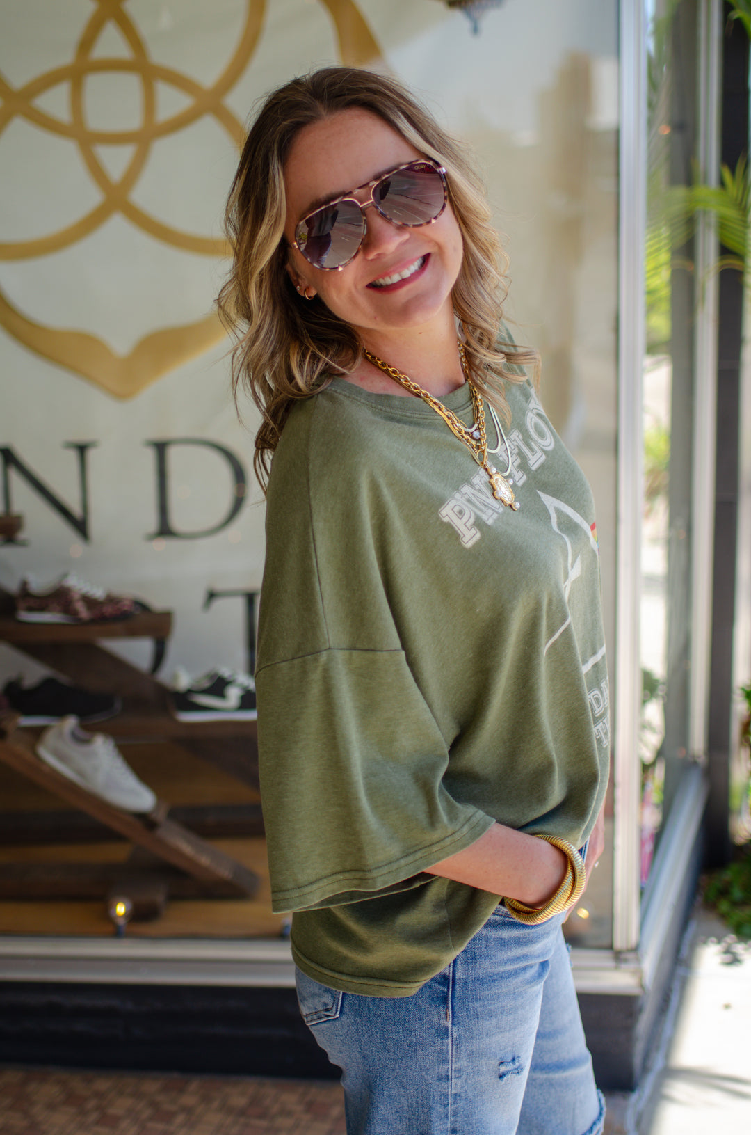 Pink Floyd Olive One Size Tee in Olive