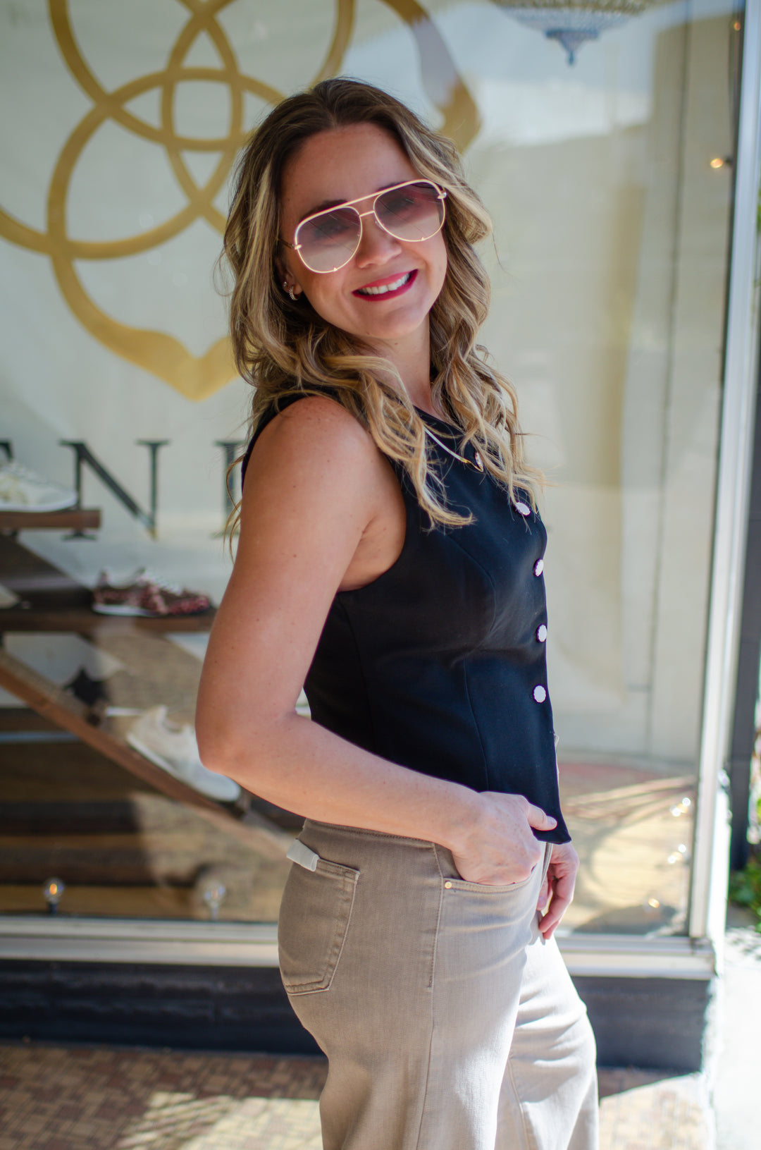 Perfect Love Vest Top in Black