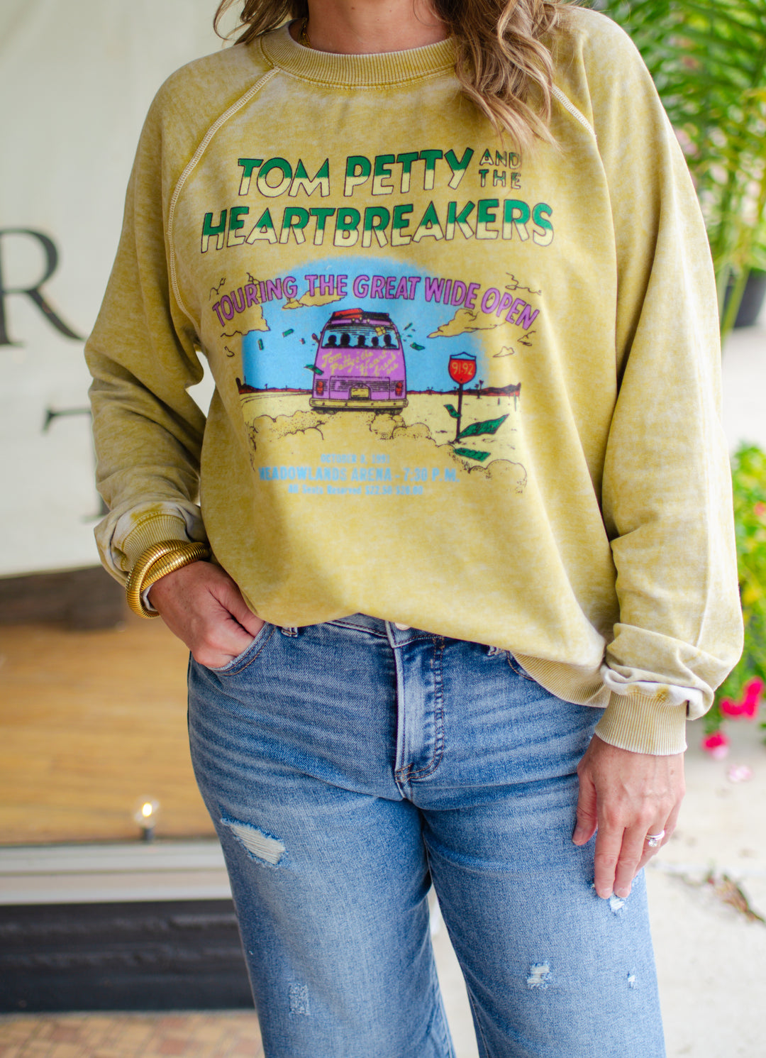 Tom Petty Great Wide Open Tour Burnout Yellow Pullover