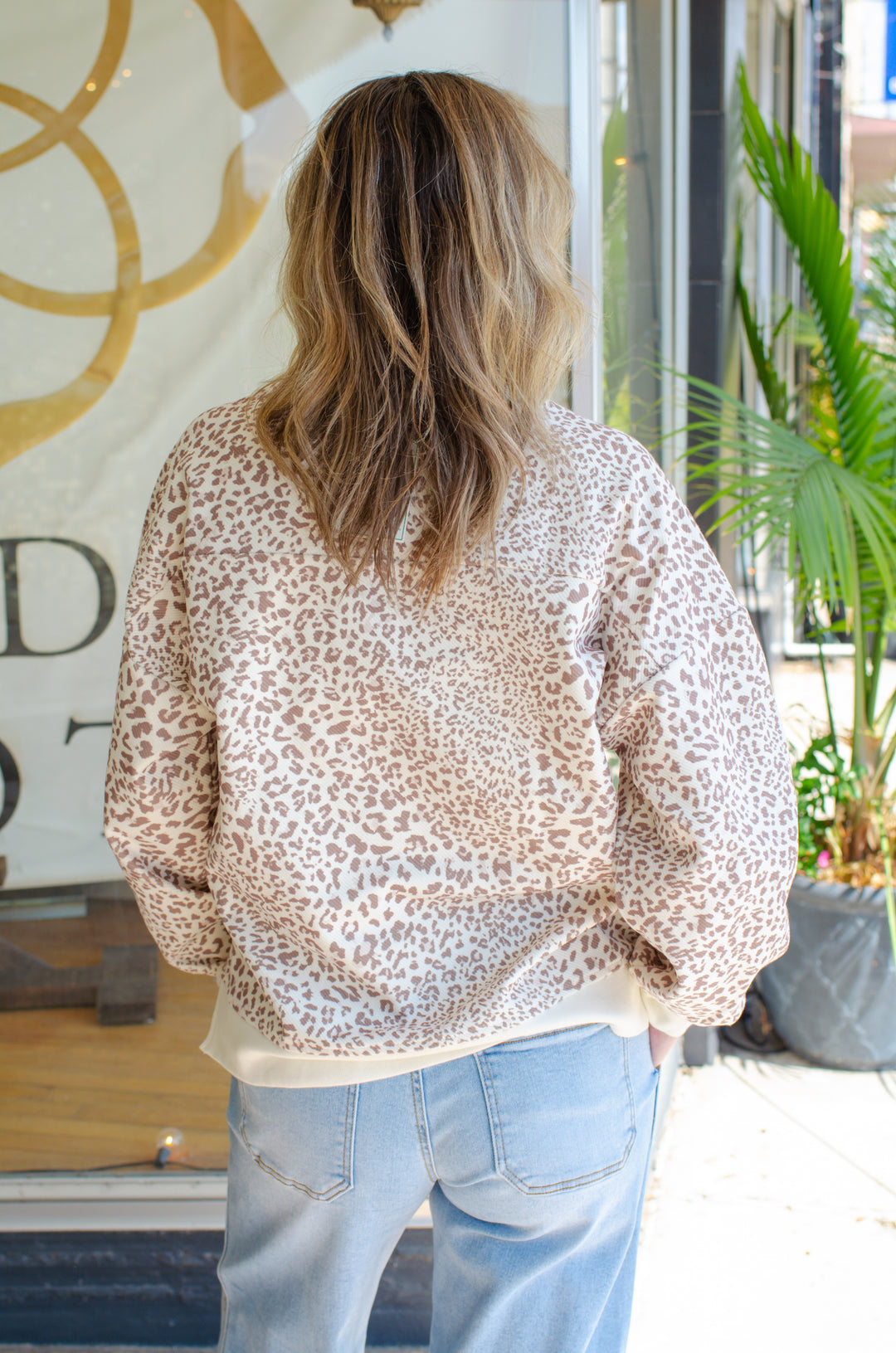 Always Reminiscing Leopard Sweatshirt Top in Camel Leopard