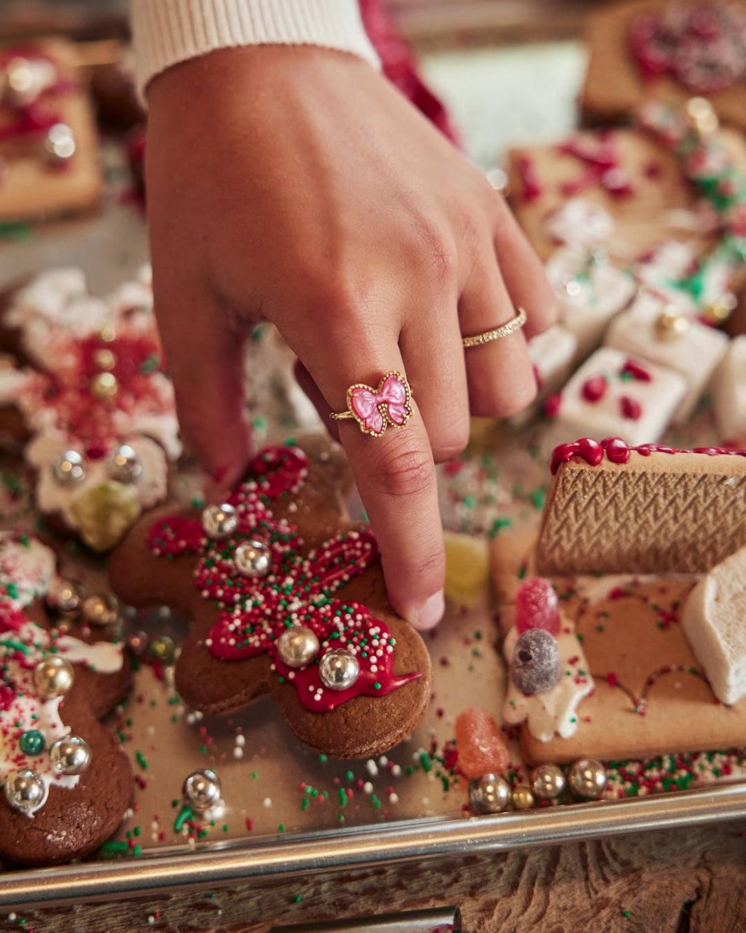 Kendra Scott Haley Bow Band Ring Rose Violet MOP