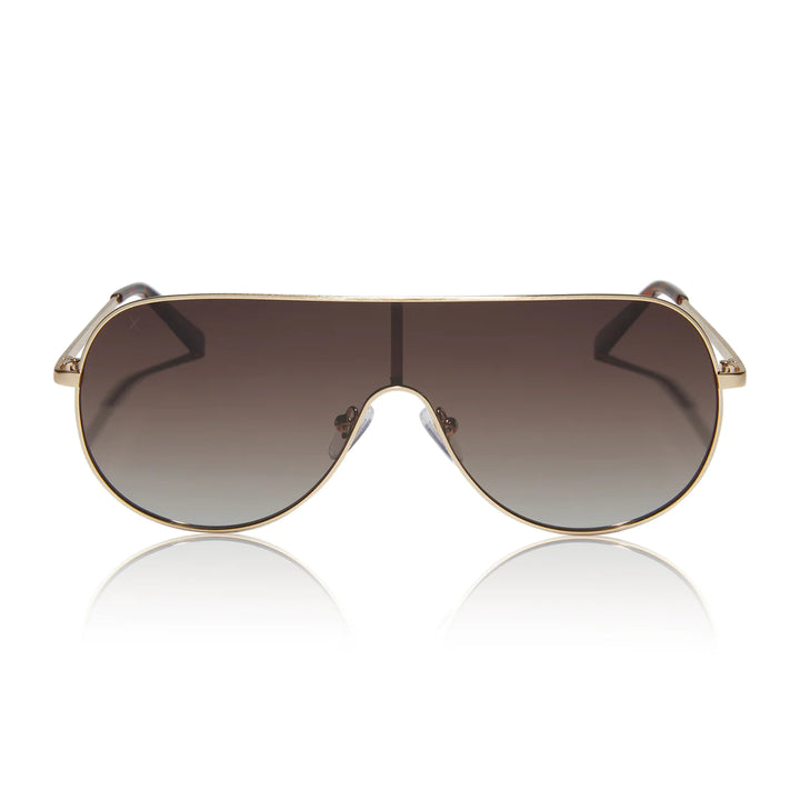 Dime Tarzana brushed gold brown gradient polarized sunglasses