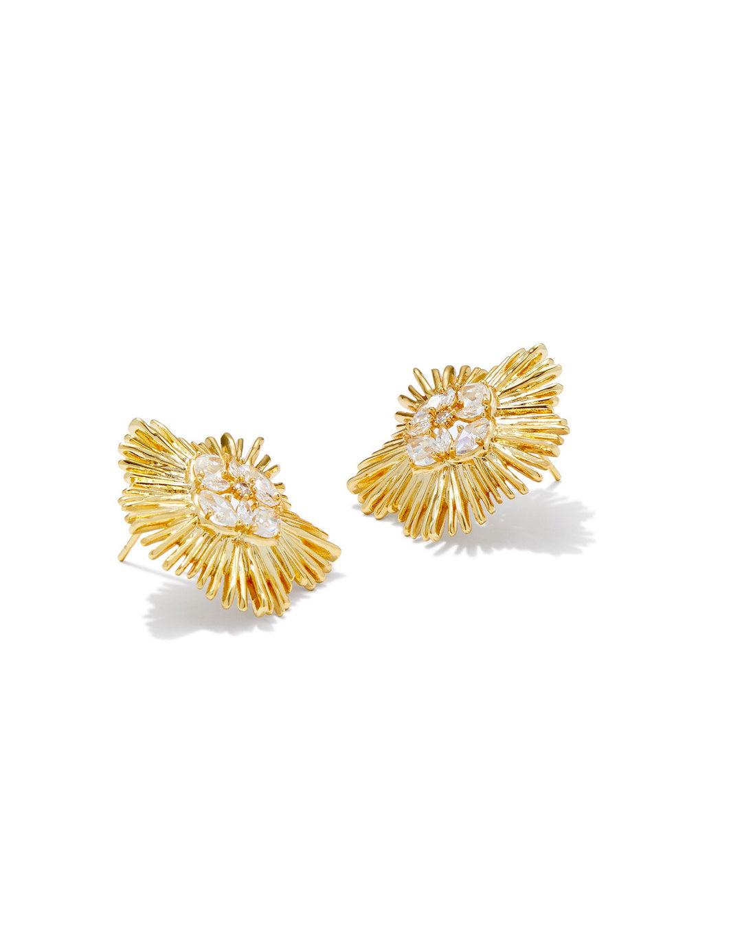 Dira Crystal Statement Stud in Whtie Crystal Gold