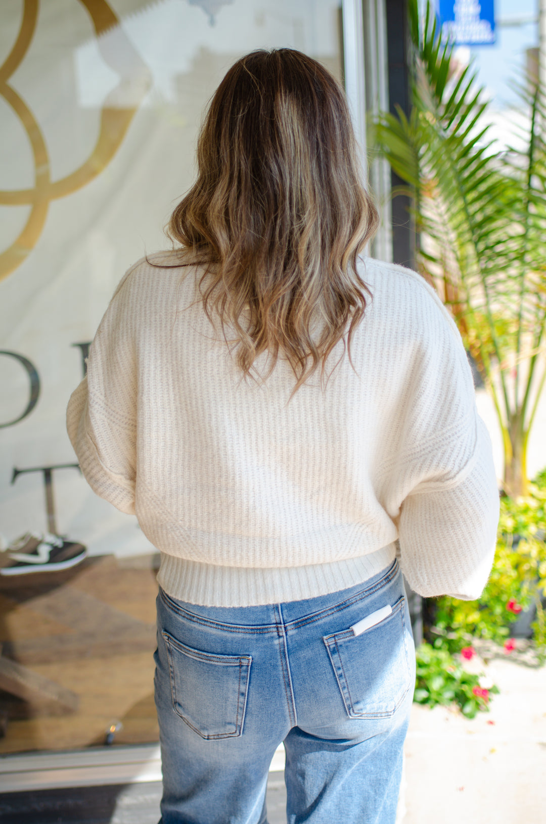 Fall Feels Crew Neckline Ribbed Sweater in Cream