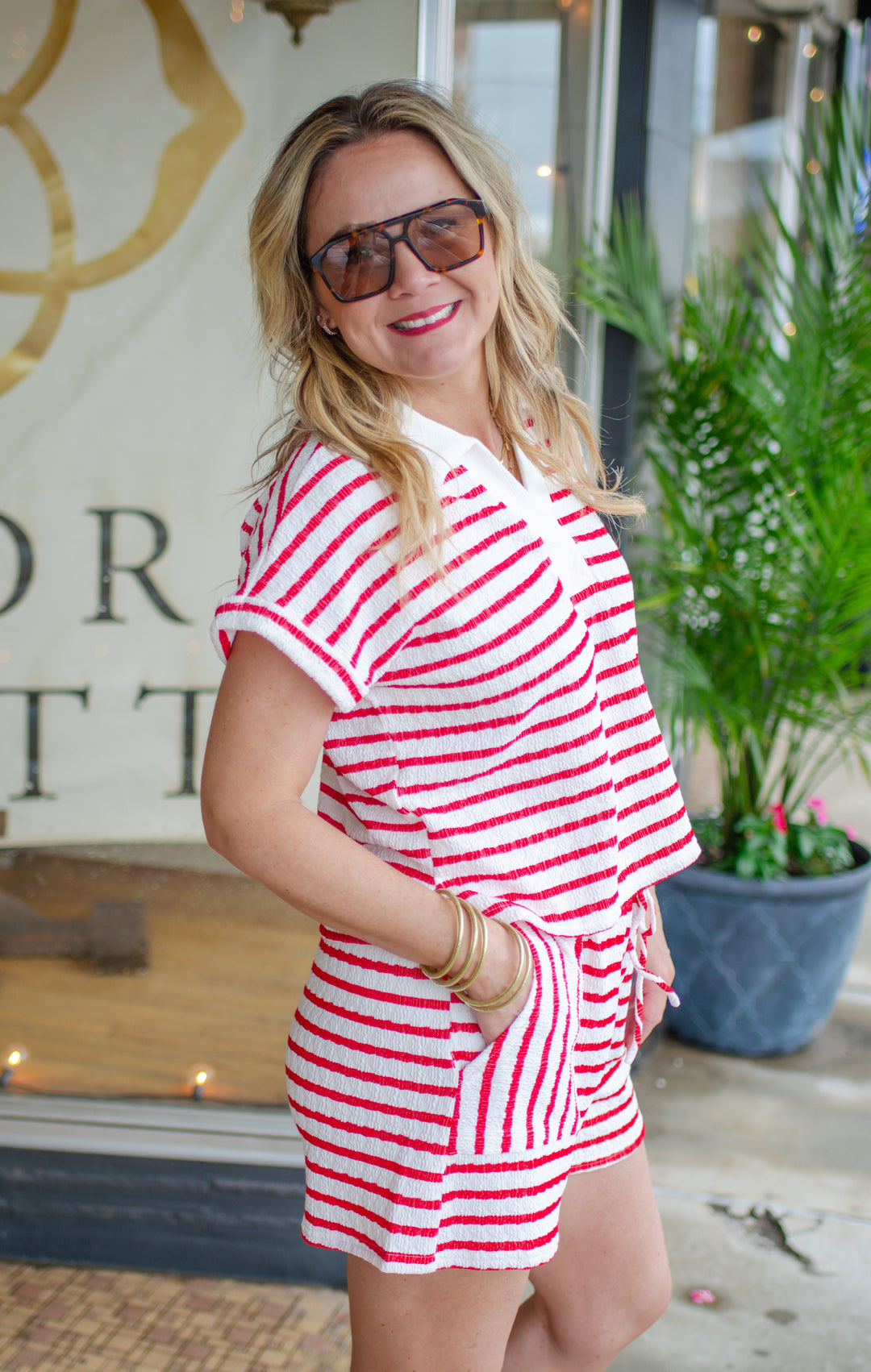 All I Need Striped Top in Red