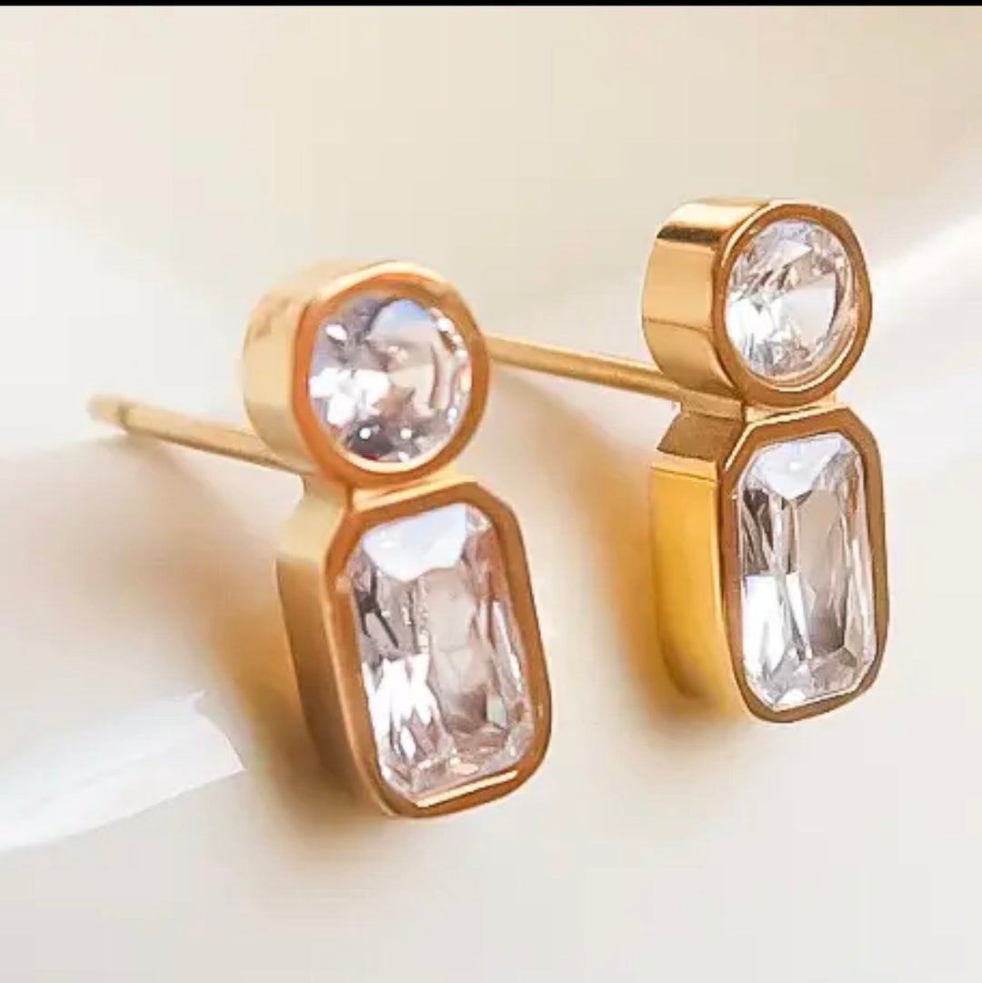 Luxe 18K Gold Plated Non-Tarnish Mini CZ Stud Earring