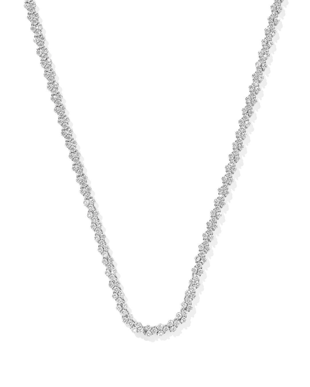 Kendra Scott Emery Tennis Necklace in Rhodium & White Crystal