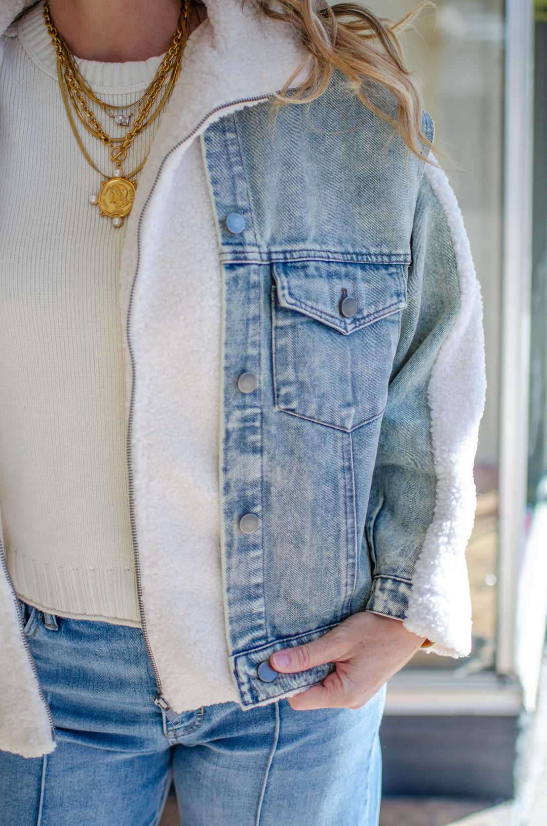 Warm Embrace Denim & Shearling Jacket