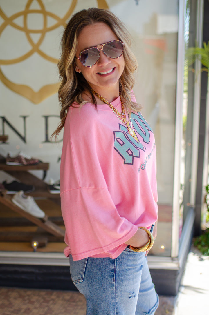 AC/DC 1979 World Tour Pink One Size Band Tee