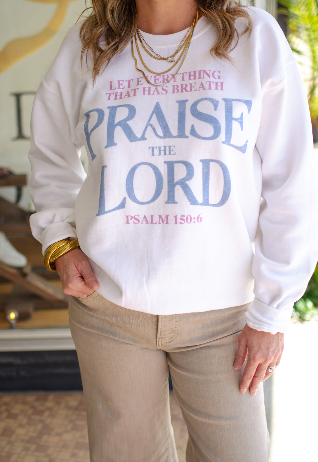 "Everything that has breath Praise the Lord" Psalm 150:6  Oversized Sweatshirt