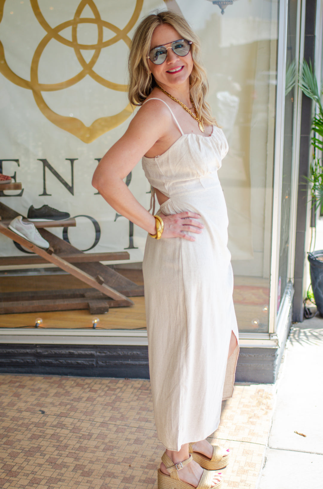 Summer Stroll Dress in Natural