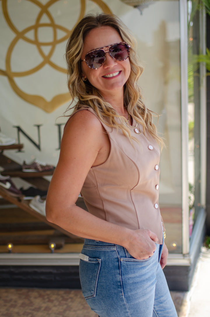 Perfect Love Vest Top in Mocha
