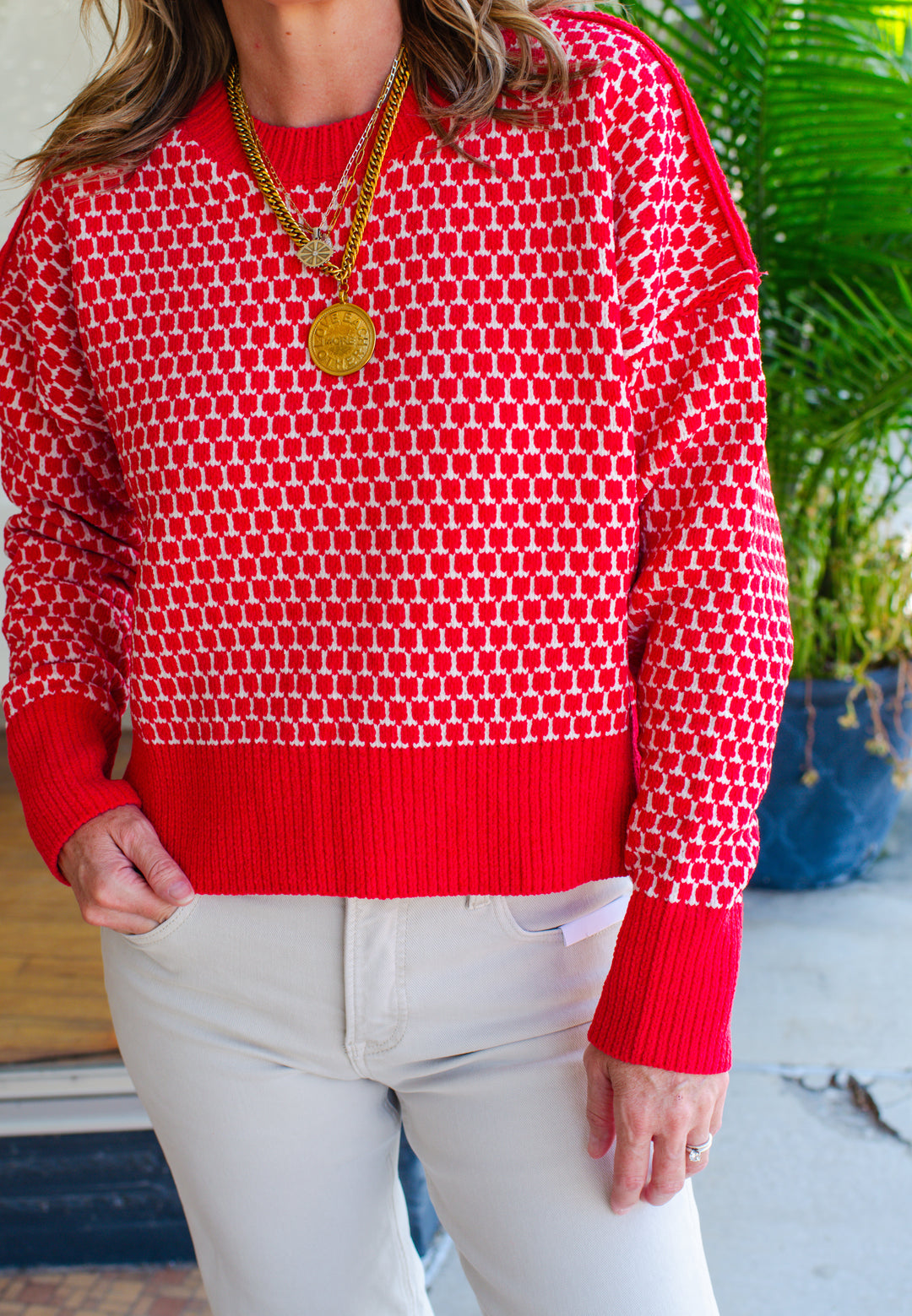 Made For You Bright Red Textured Soft Knit Sweater