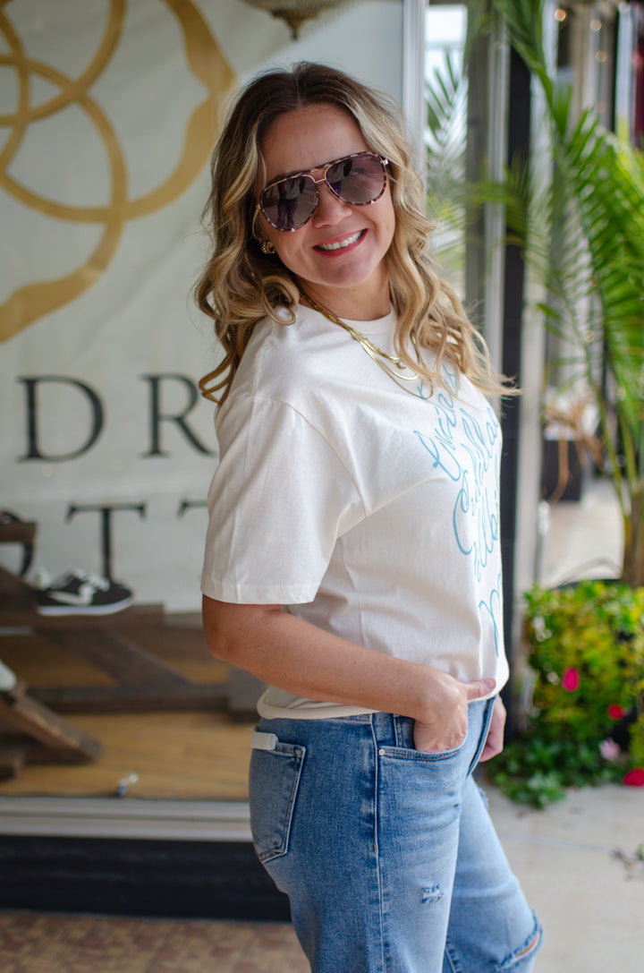 Guitar + Cadillacs Cream Graphic Tee