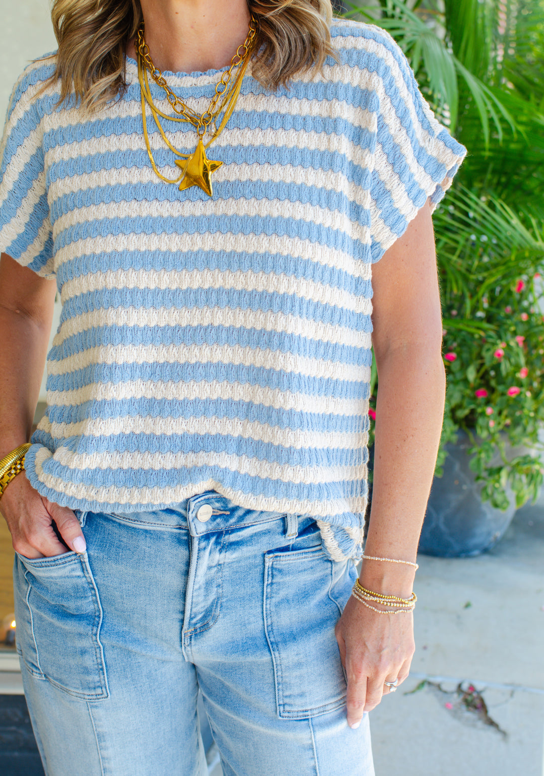 True Blue Striped Top