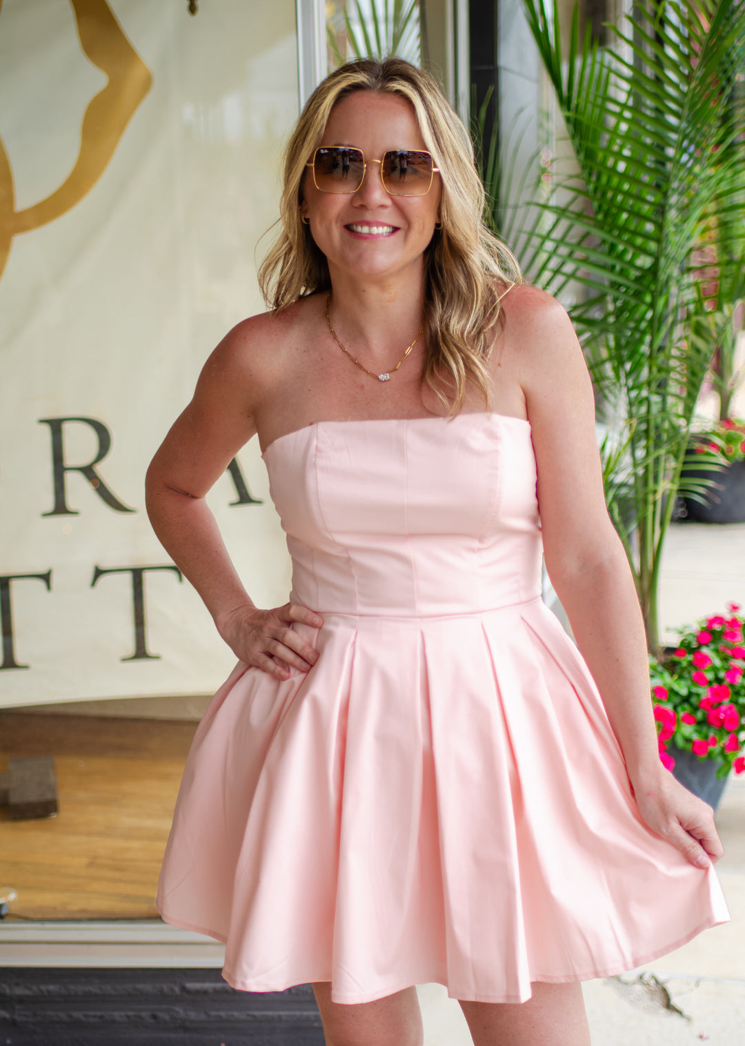 Take Your Time Corset Top Pleated Skirt Tulle Dress in Pink