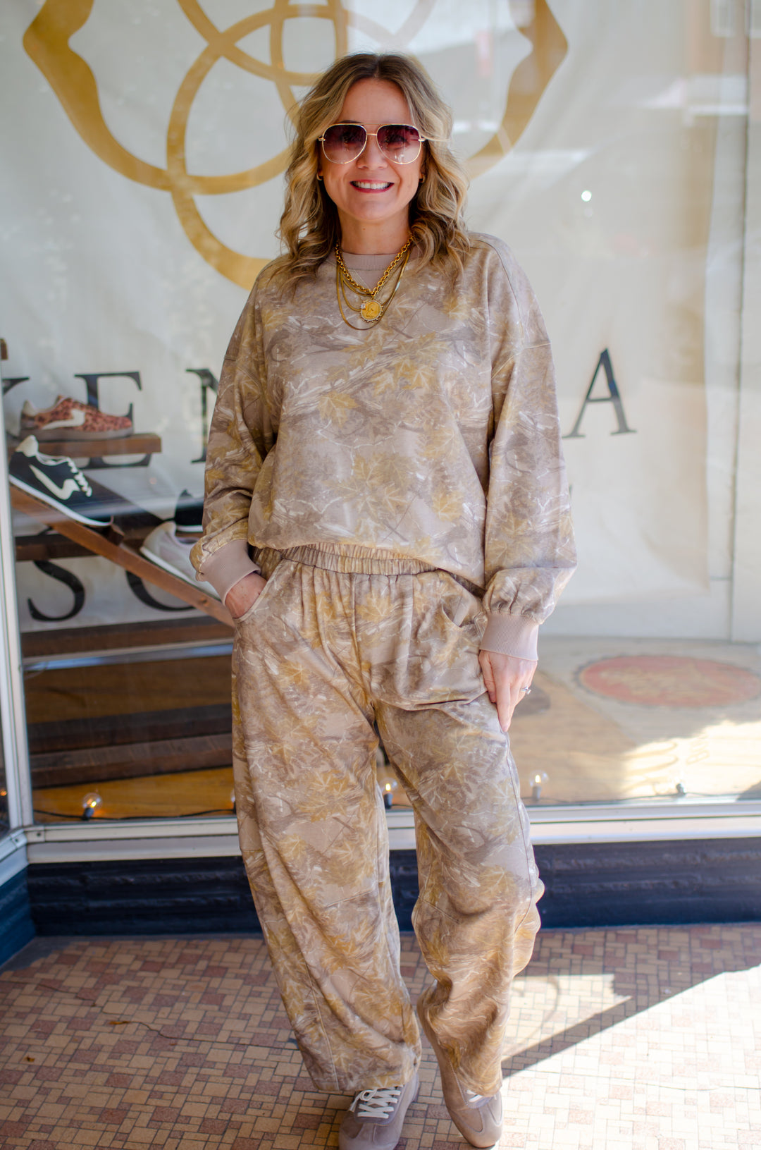 See You Now Camo sweatshirt in Taupe