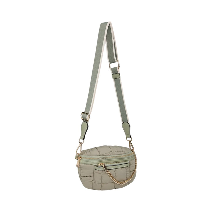 Mabel Quilted Nylon Belt Bag w/ Guitar Strap in Sage