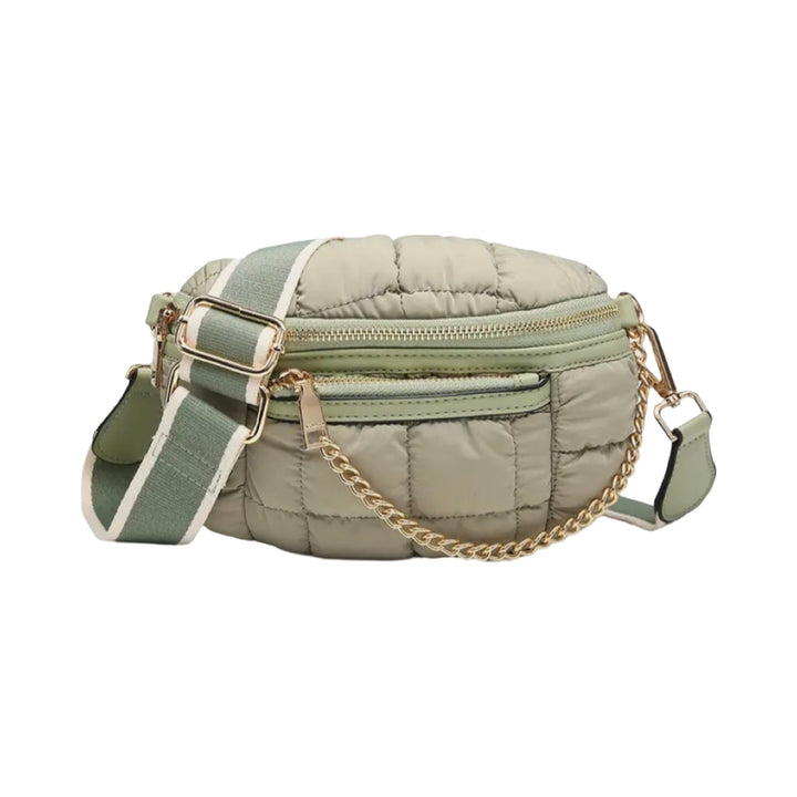 Mabel Quilted Nylon Belt Bag w/ Guitar Strap in Sage