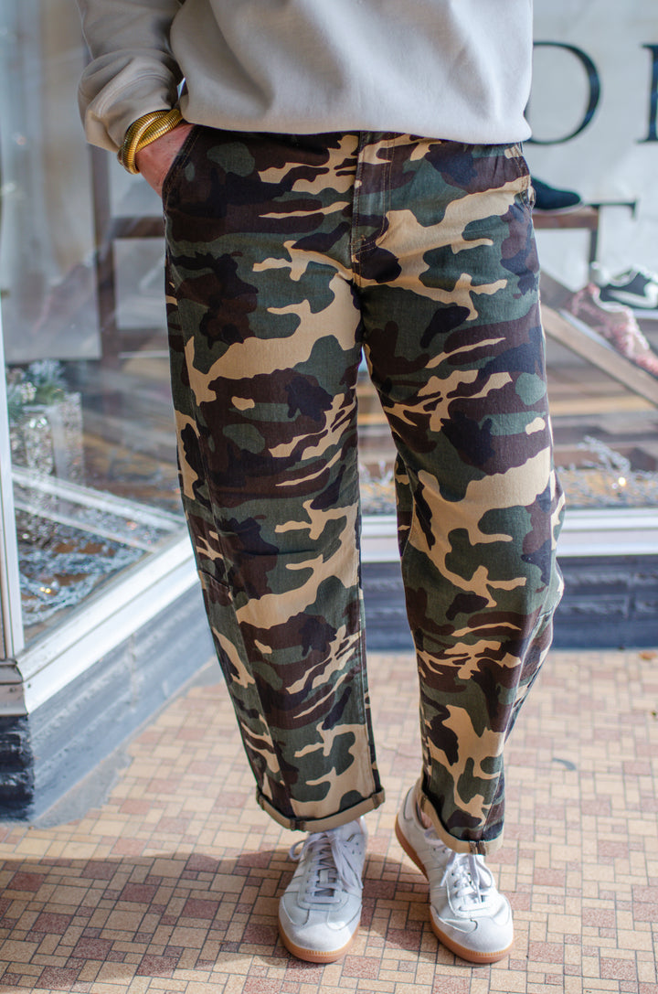 Risen High Rise Ankle Crop Camo Jeans