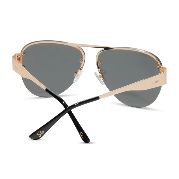 Dime 917 Gold Shiny Metal Frame + Solid Gold Sunglasses
