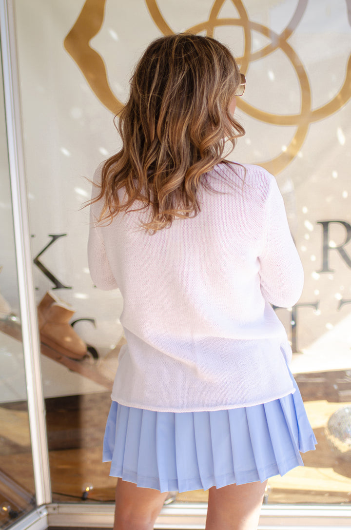 Perfectly Pleated Skirt with Built in Shorts in Light Blue