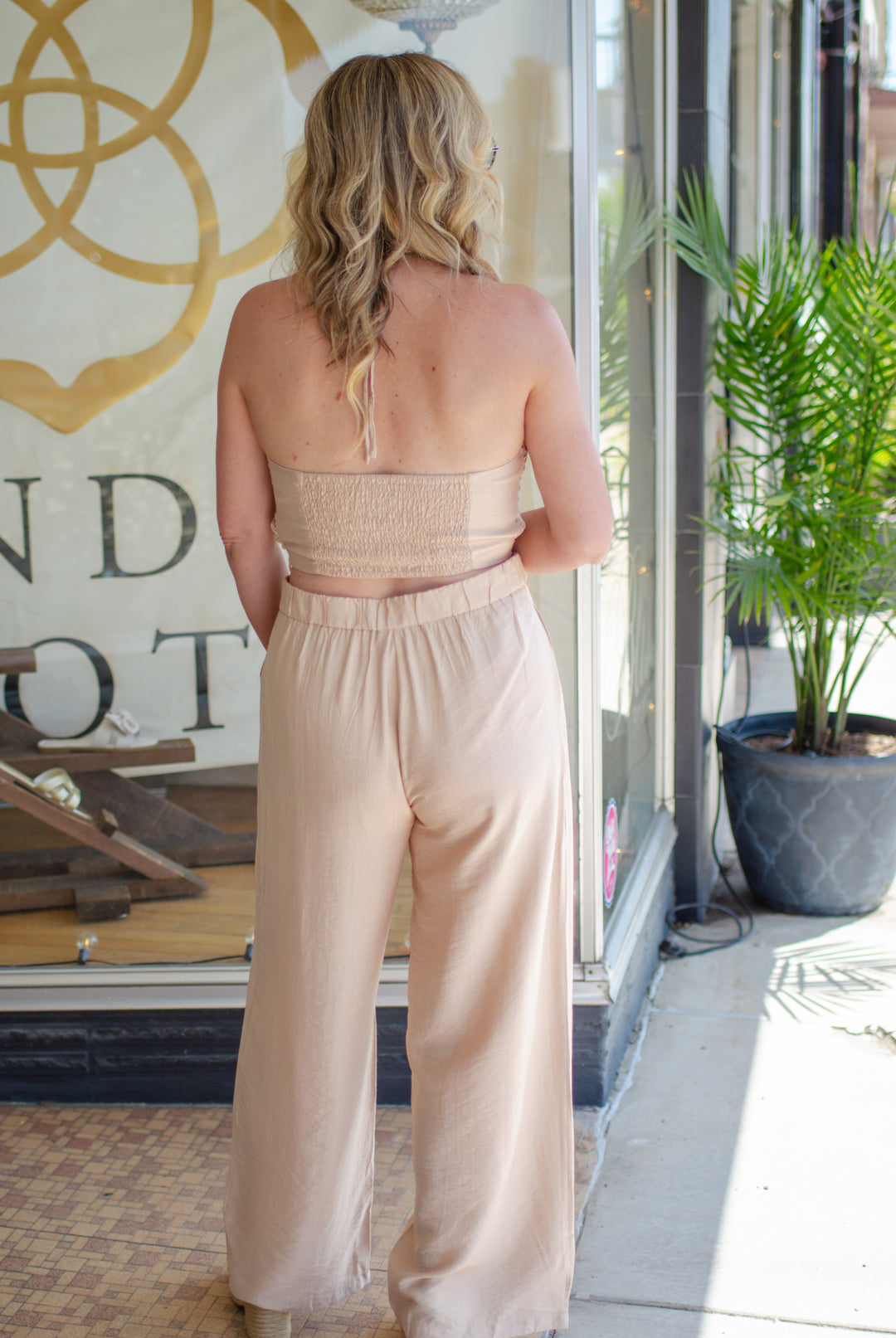 Make Your Move Wide Leg High Rise Pants in Natural
