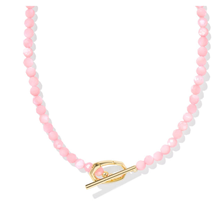 Kendra Scott Sylvia Strand Necklace Gold Pink Chalcedony