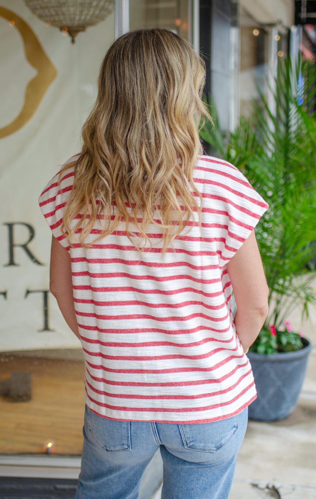 Perfect Striped Tee in Red