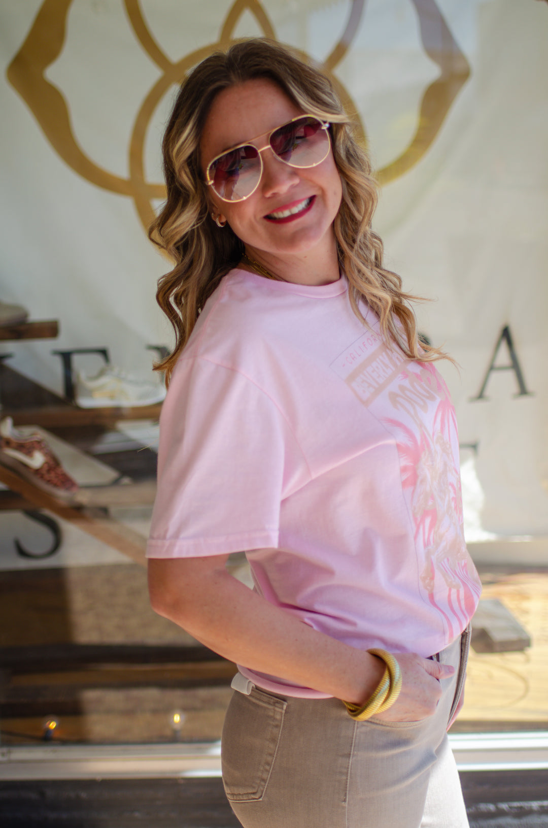 Beverly Hills Rodeo Drive Pink Graphic Tee