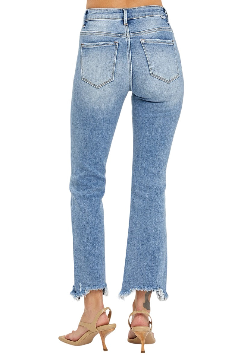 Risen High Rise Slim Straight Leg Jeans