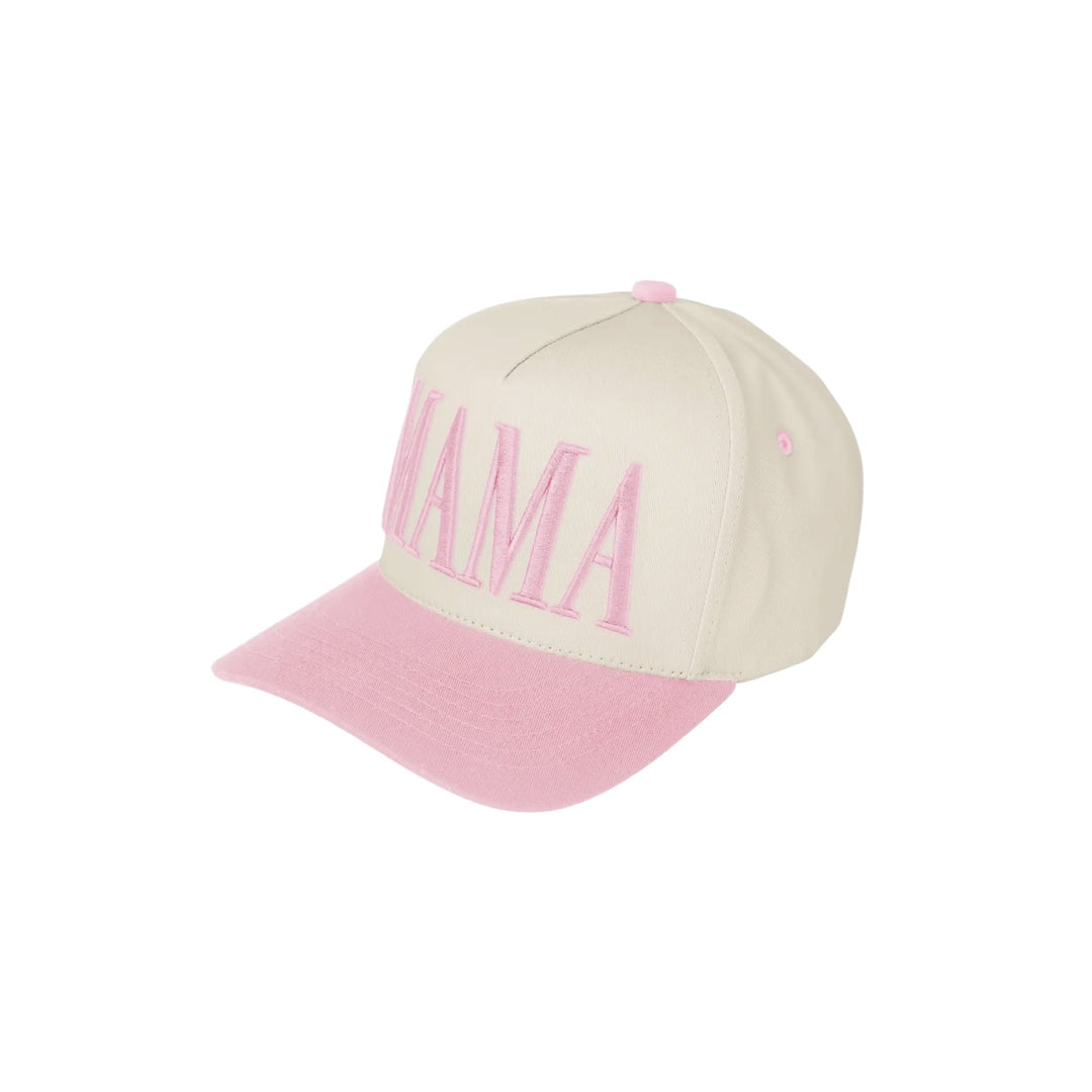 MAMA Embroidered Snapback Trucker Hat Light Pink